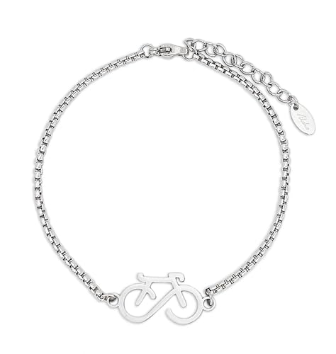 Aloha® Gravel - Pulsera para bicicleta de carreras, de acero, idea de regalo, para hombre y mujer, ajustable, Talla única, Acero inoxidable, No es una piedra preciosa