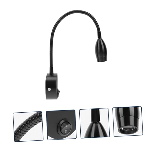 Lámpara de lectura LED de pared negra de aluminio con brazo flexible para dormitorio 4