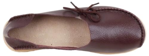 Image of Women's Leather Slipper Loafers Flat Shoes Slip-Ons