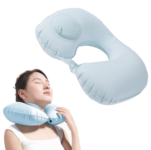 ネックピロー ポンプ式 U型 旅行用 航空機首枕 空気枕 携帯枕 U型 手動プレス式膨らませる り首枕ポンプ式軽量 携帯枕荷物でも邪魔に ならない旅行枕 ネックピロー コンパクト 超軽量 便利 オフィス自動車な ど昼寝枕適用 通気性洗浄カバー氷の冷たさ蒸し