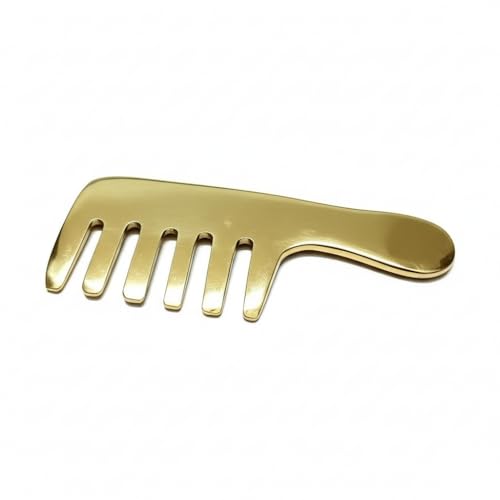 Image of WITSOUL Kansa Comb Massage Tool - kansa Comb for Hair Fall /Growth /blood Circulation & Stress Relief Best for Head Massage (Handle Comb)
