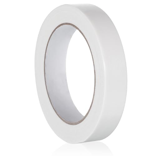 DOPENSPI Weißes Panzertape 2 cm x 20 m Selbstklebendes Reparaturklebeband aus Gewebe Nicht reflektierend für Bühne Studio Fotografie Teppichabdichtung Heimwerkerarbeiten Reparaturen