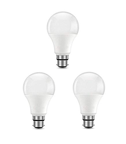 12v 18 Watts DC LED Bulb with inbuilt Heatsink Plate, B22 Type Holder, Directly Run on Any 12 Volts Battery Supply (Pack of 3)