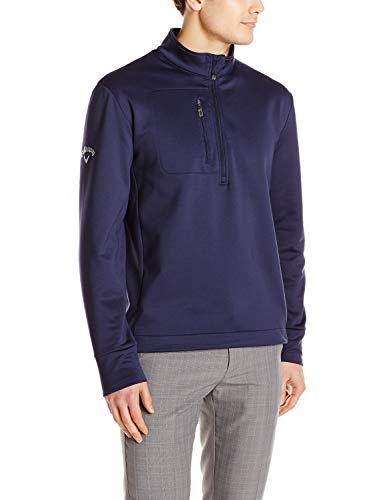 Callaway Men's Golf Tundra Long Sleeve 1/4 Zip Stretch Pullover, Peacoat, 4X-Large