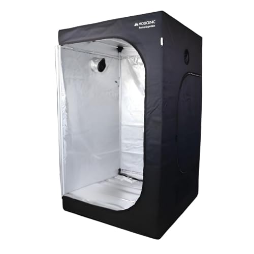 Mobiclinic®, Armario de Cultivo Interior, 120x120x200cm, Growbox, Reflectante Premium Mylar 97%, Hidropónico, Impermeable, Fondo Desmontable, Tejido Nylon Grueso, Estructura Resistente, Grow Tent