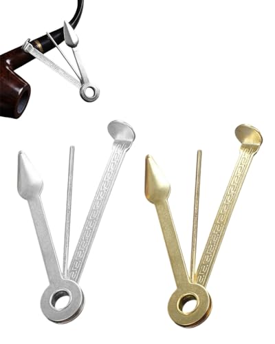 SCJJZ Lot de 2 outils de nettoyage 3 en 1 pour pipe à tabac et chicha,Bourre-Pipe Métallique, Pipe A Crake Copper Pipe Cleaner, Pipe Outil Inoxydable Couteau À Fumée...