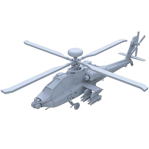 2PCS 3D Military Model 1/200 Scale US Attack Helicopter AH-64D Gunship Attack Unassembled Uncolored Resin Model for Hobbies Collection