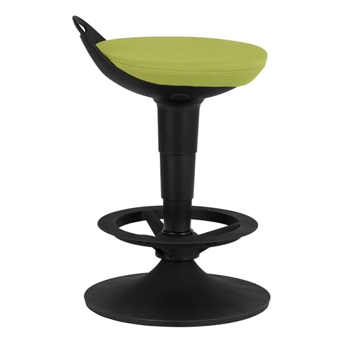 Image of Adjustable-Height Padded Lab Stool - Fern Green