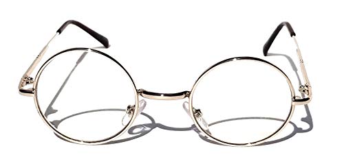 V.W.E. Kids Children Size Hippie Round Circle Lens Lightweight Metal Clear Lens Glasses (Age 3-12)2