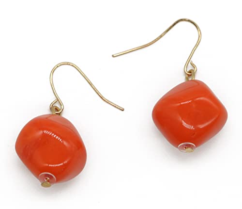 Deyatt Handmade Multi-Laye Jelly Colored Resin Stone Statement Necklace Earring Ombre Polished Acrylic Statement Strand Chunky Necklace Earring Set For Women African Beads Jewelry Set (Orange) #TOP3