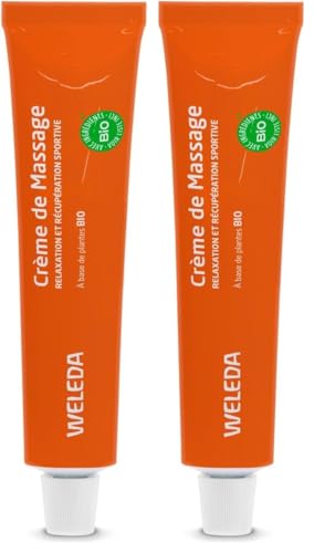 WELEDA - Crème de Massage Sport - Renforce l'effet décontractant du massage - Favorise la détente et le bien-être après l'effort - NATRUE - 70 g (Lot de 2)