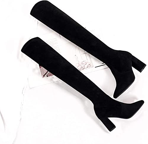 Yiozoi Women's Platform High Heel Over Knee Boots Durable Platform Thigh Boots Girls Lightweight Winter Soft Boots3