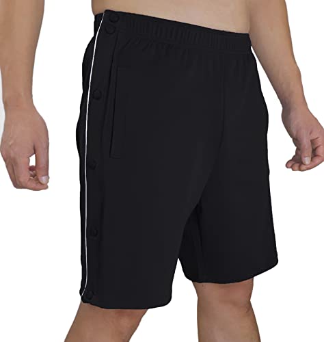 Tear Away Shorts for Men Post Surgery Snap Knee Leg Hip Surgical Leg Side Open4