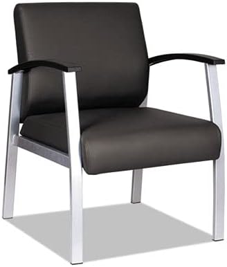 212 Main Metal Lounge Series Mid-Back Guest Chair Black & Silver