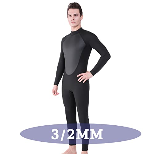 Image of Women's Mens Full Wetsuit 2mm Neoprene Back Zipper Swimming Surfing Diving Snorkeling Wet Suits Cold Water Long Sleeve Thermal Swimsuit