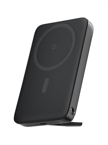 AMEGAT Magnetic Power Bank, 6700mAh 20W USB-C Fast Charging Compact Foldable Stand Compatible with Magsafe Portable Charger, Wireless Magnetic Battery Pack for iPhone 16/15/14/13/12 Pro/Pro Max Series