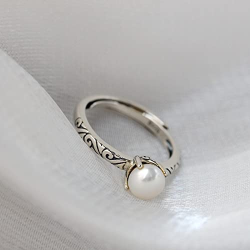 Anneau de perle ajusté pour femme, bague réglable contre les doigts gonflés