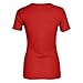 Women V Neck Short Sleeve Tight Fitted Summer Dressy Casual Sexy Cute Tops T Shirts Tee Tshirt Casual V Neck (Red, S)