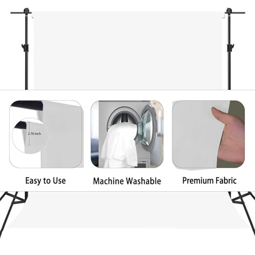 White Photography Backdrop for Photoshoot,Photo Backdrop Curtain,Perfect White Background for Party Portrait Photoshoots Video Studio 8FTx10FT - Image 7