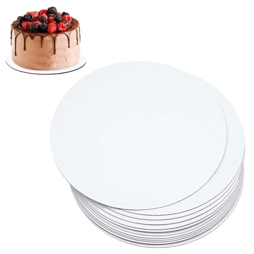 Druuzyl 12 Plateaux à Gâteau Ronds 30cm - Support pour Transport et Présentation de Pâtisseries - Carton Rigide 3mm d'Épaisseur - Compatible Tartes/Gâteaux/Desserts