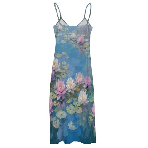 Robe de plage longue nénuphars fluide et chic qui sublime les rondeurs
