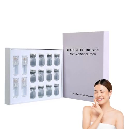 Micro Infusions System, Micro Infusion System Original, Mikroinfusionssystem Gesicht, Mc Micro Infusion System, Anti-Aging & Smooth Wrinkles Facial Serum (4 Mikronadeln + 12 Flaschen)