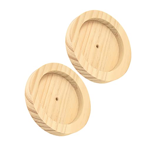 EXHUMKY 2 Piezas alimentador Hamster petg Game comederos para Perros pequeños Plato de Comida para Conejos Plato de Comida de Madera Soporte para Alimentos Resistente a los mordiscos Khaki