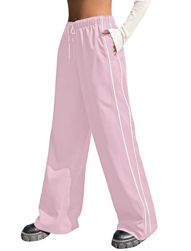 Image of EXARUS Girls Parachute Pants Cargo Hip Hop Wide Leg Baggy Y2K Teen