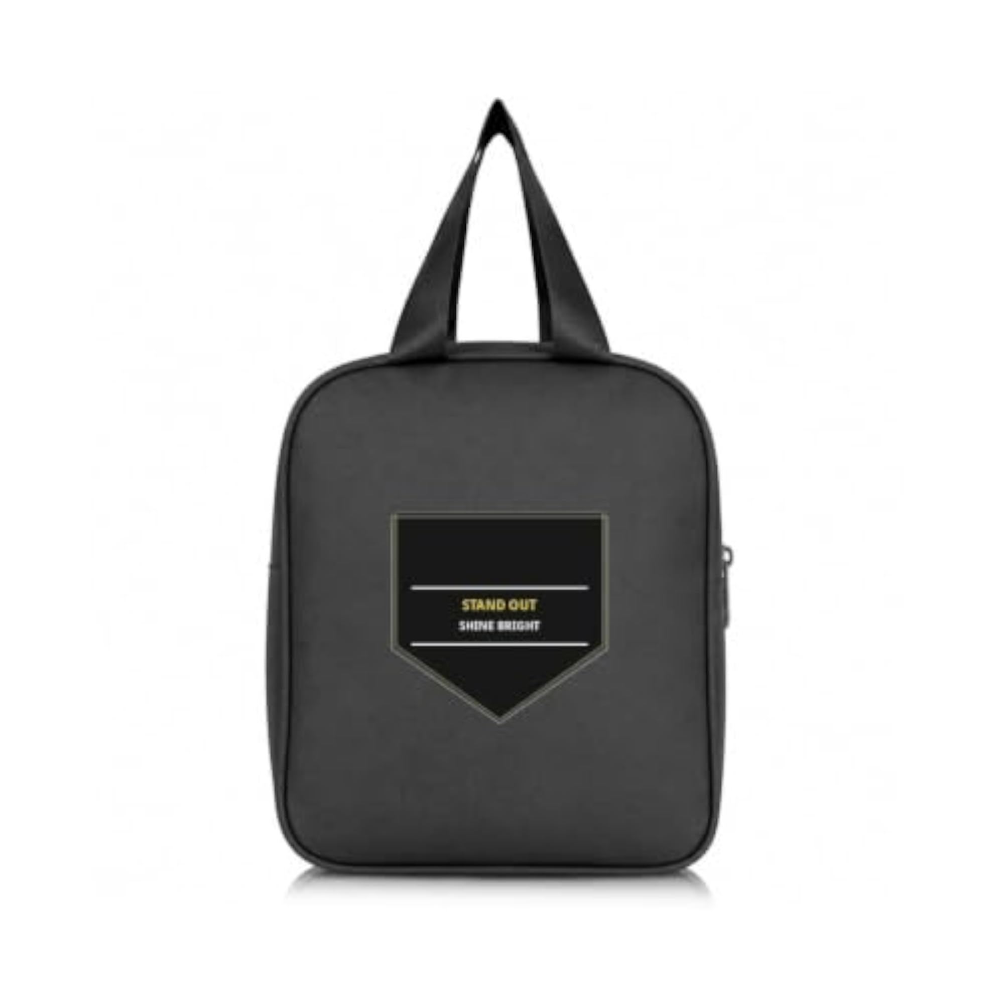 Reusable Portable Lunch Bag with Front Storage Pocket, Zipper Closure