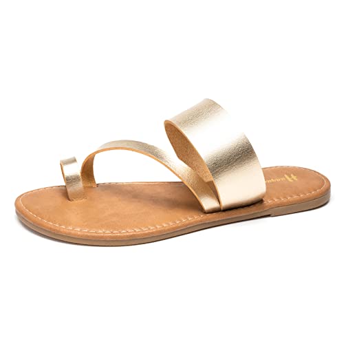 Image of Huayuanwell Women's Slide Sandals Slip On Flat Sandals Flip Flop Thong Sandals Casual Summer Sandals
