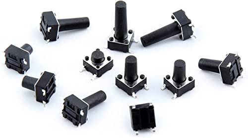 Bouton à poussoir SMD 6x6x11 mm lot de 100 micro commutateurs 4 pins tact