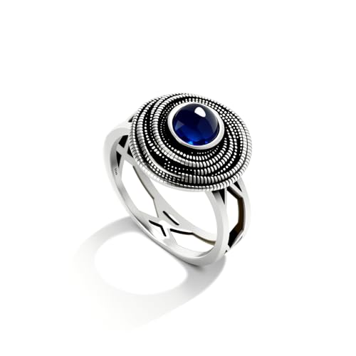 Bague multi-cercles argentée avec cristal pour femme