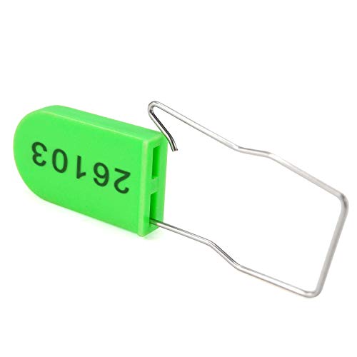 Image of Plastic Wire Padlocks Numbered Security Seal Plastic Padlock Electric Meter Seals Disposable Anti-Tamper Locks (Green, 500 PCS)