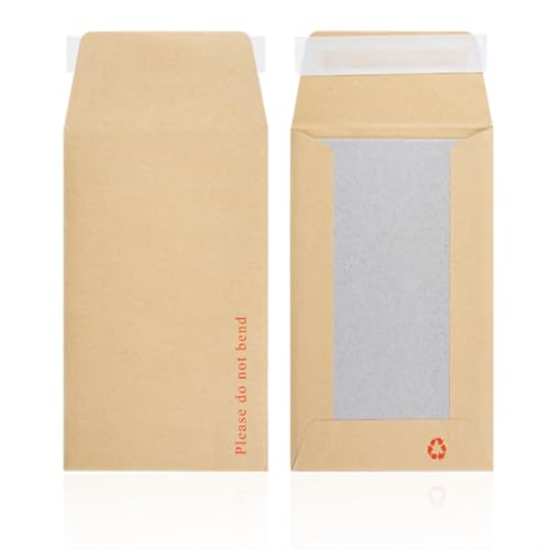 Image of Board Backed Envelopes Hard Back Mailing Envelopes with Peel & Seal Strip | Please do no Bend | Recyclable Mailers for Documents, Photos, Art Prints | Mailing Supplies (25, 229×324) - C4 - A4