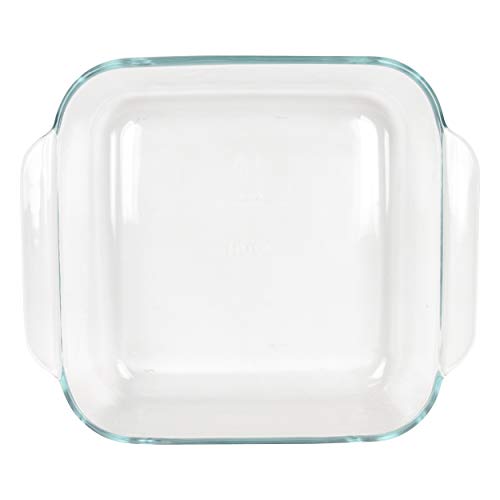 Pyrex 8" Square Baking Dish With Blue Plastic Lid #TOP2