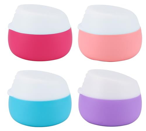 Silikon Reiseflaschen 20ml Set, Silikon Reise Gläser Auslaufsicher Reisezubehör mit Deckel Reisegrößen Produkte Nachfüllbare Flüssigkeitsbehälter für Reisen Hause