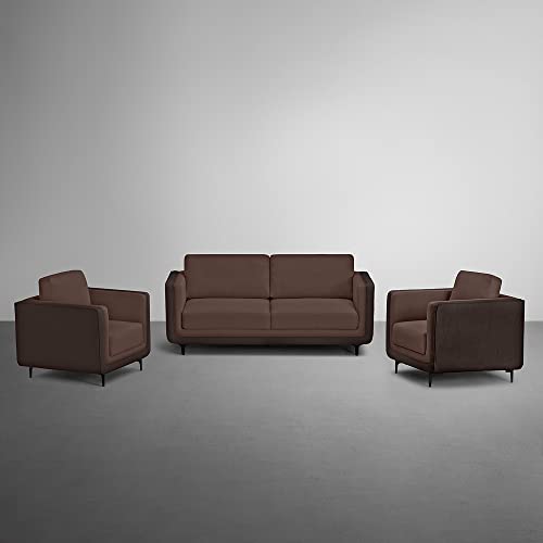 Image of Sleepyhead Mojo - 3+1+1 Seater Sofa Set (Fabric, Crazy Brown)