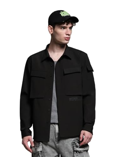 Image of Jack & Jones Men Polyester Opaque Regular Fit Casual Shacket Shirt