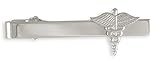 Forge Caduceus Emblem Tie Bar MD Doctor Gift (Silver Tie Bar)