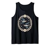 Schwalben Vintage Blumen Sterne Oval Ornament