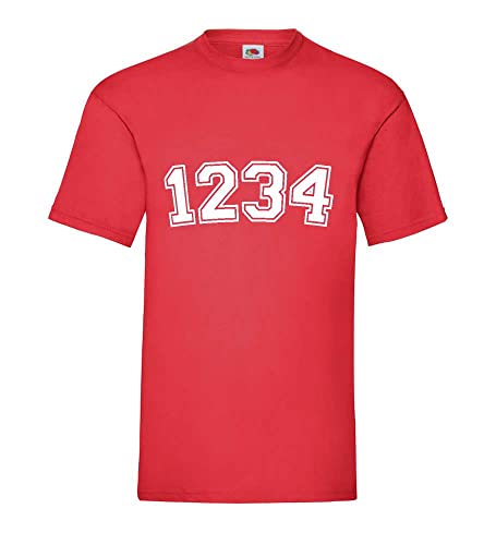 T-shirt pour homme rouge de qualité supérieure taille XXXL 1234