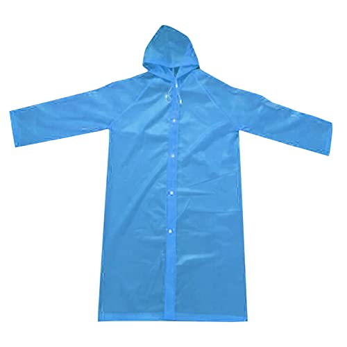 Rain Ponchos for Adults, Eva Material Waterproof Quick-Dry Fabric Rain Ponchos Hoodie with Drawstring Adjustment for Outdoor，Blue - image 1