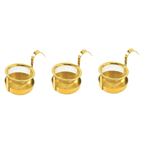 Garneck 3-Piece Stainless Steel Tea Strainer Set - Reusable Fine Mesh Filter for Teapots and Cups