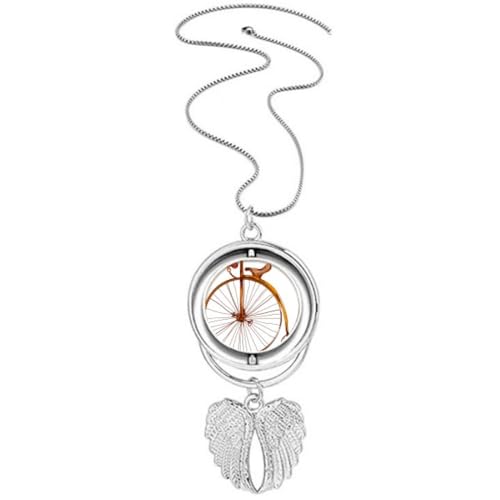 Collier vélo et ailes d'ange bijou vintage pour look motard ou cycliste