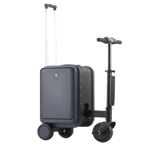 Image of Electric Rideable Luggage, Waterproof Carry-On with TSA Lock, External Charging Port, Durable Frame, 20L Smart Scooter Suitcase for Adults Blue