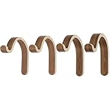 waveply Wood Plant Hangers Indoors Set of 4 Curved Plywood Wall Hook Brackets for Hanging Planter Ba