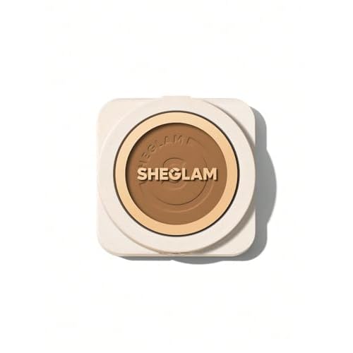 SHEGLAM SKin-Focus Full Coverage Powder Foundation Oil-Control Lightweight Face Pressed Powder Makeup-Porcelain