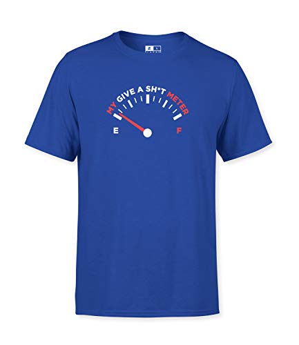 T-shirt My Give A Sh*t Meter humour imprimé bleu col rond taille M