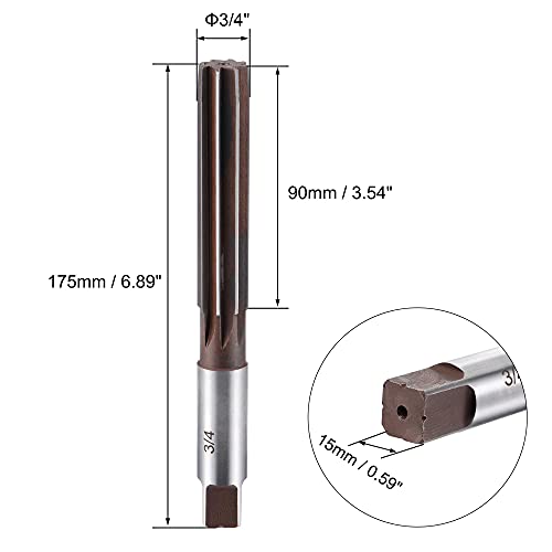 Uxcell A20103000UX0059 3/4 Inch Hand Reamer H8 Accuracy Alloy Tool Steel 8 Flutes Straight Shank Milling Cutter Tool thumb #1