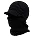 ADLOASHLOU Passamontagna Invernale Lavorato a Maglia Cappello a Cuffia Caldo Maschera da Sci da Ciclismo Taglia Universale, Visiera Antivento Fodera Termica in Peluche Scaldacollo Cappuccio Black